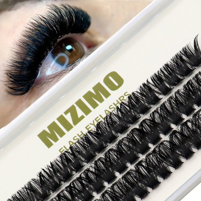 MIZIMO Falsche Wimpern, 3 Reihen segmentiert, Schwarz, Unisex - Bild 1