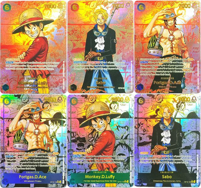 Bandai One Piece Ruffy Sabo Ace Carrying on His Will, Flash Card Toy, Englisch/Japanisch - Bild 1