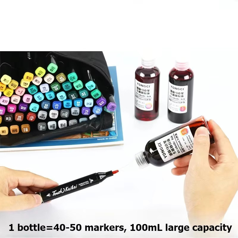 Universal Marker Nachfülltinte für Alkohol- und Öl-basierte Kunstmarker, 168 Farben, 100 ml - Bild 3