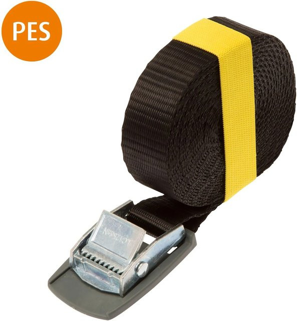 Conacord Spanngurt PES mit Klemmschloss und Schutzplatte, Breite: 25 mm, Länge: 2 m, Schwarz - Bild 1