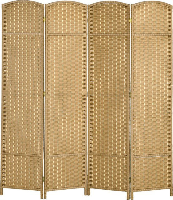 HOMCOM Paravent 4-teilig aus Bambus als faltbarer Raumteiler in Natur, B/H: 160 x 170 cm - Bild 1