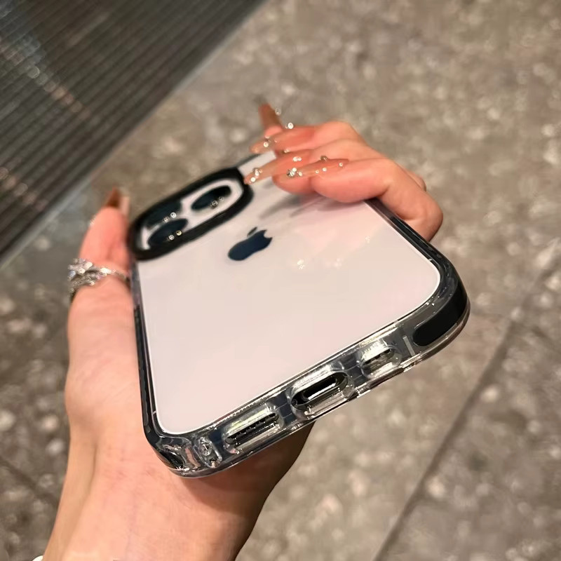 Stoßfeste transparente Schutzhülle von KaiYingF für iPhone 11 bis iPhone 15 Pro Max in Gold und Transparent aus weichem TPU - Bild 1