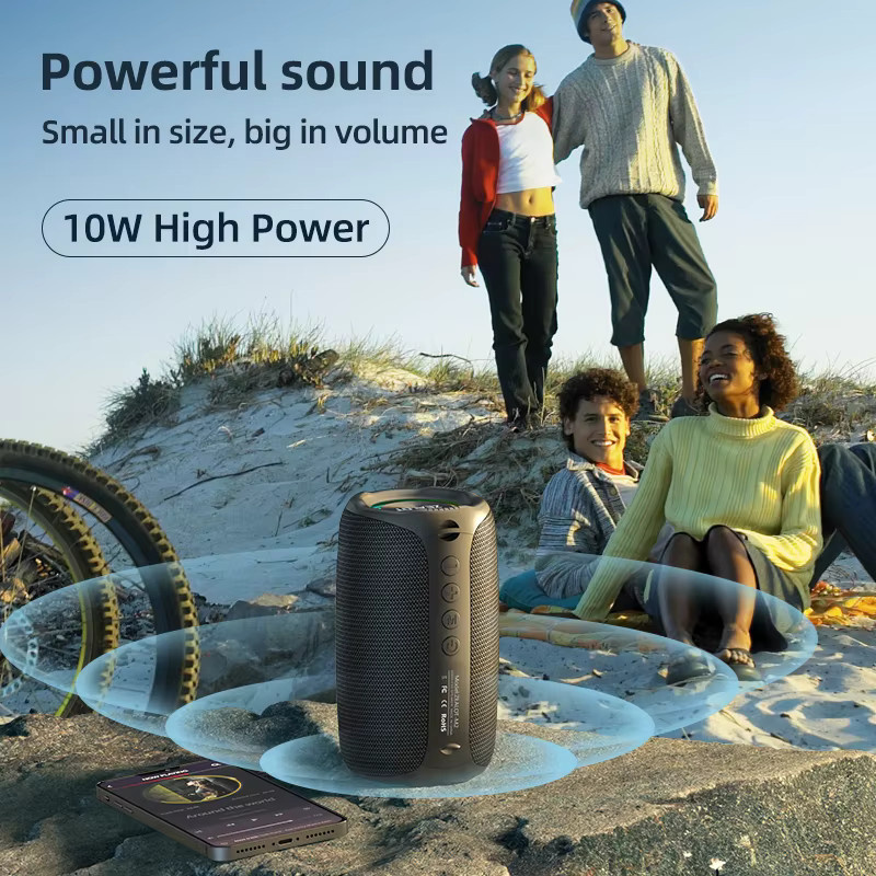 ZEALOT-M2 Tragbarer Bluetooth-Lautsprecher mit verbessertem Bass, Bluetooth 5.3, 10 Stunden Spielzeit, Schwarz - Bild 2