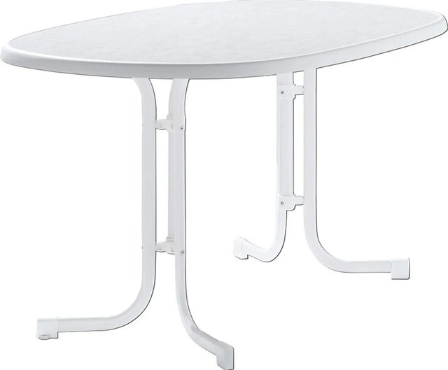 Sieger Klapptisch Mecalit-Pro Rechteckig Weiß aus Stahl für Garten und Balkon B/T: 140 x 90 cm - Bild 1
