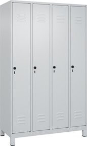 C+P Spind Classic PLUS Garderobenschrank mit 4 Abteilen, Grau, H x B x T: 195 x 120 x 50 cm - Bild 1