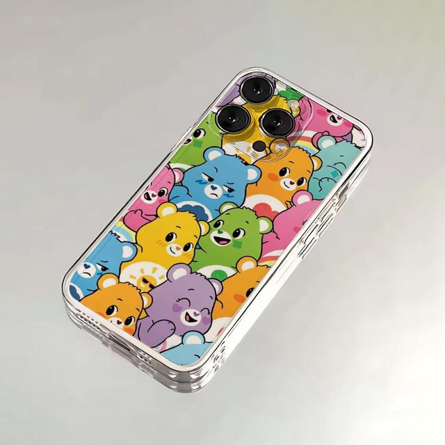 C-Care B-Bären Handyhülle aus transparentem Silikon für iPhone 11 bis iPhone 16 Pro Max und weitere Modelle, Multicolor - Bild 1