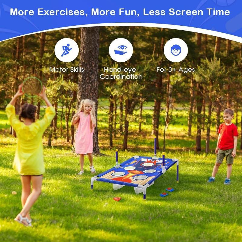 Fashnics Karneval Outdoor Spiele Kombi-Set Bohnensäckchen Ringwurfspiel blau - Bild 4