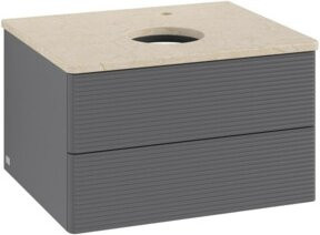 V&B Waschtischunterschrank Antao mit Frontstruktur und Beleuchtung, lackiert, B/T/H: 60 x 36 x 50 cm - Bild 1