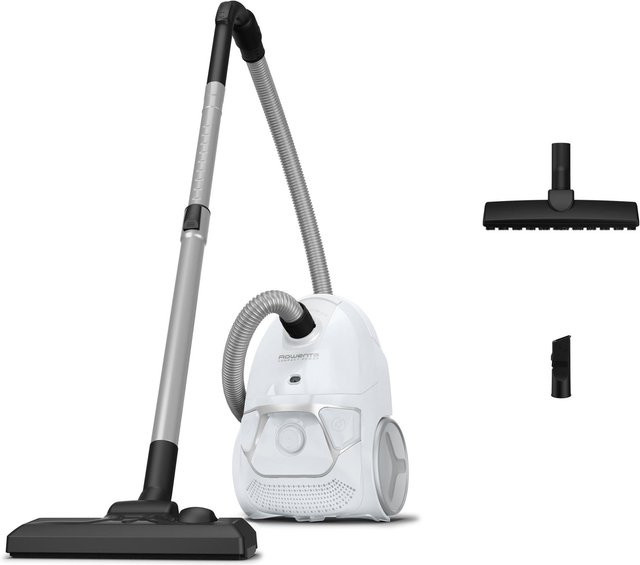 Rowenta Compact Power Bodenstaubsauger RO3957EA mit Beutel und Parkettbürste, Weiß - Bild 1