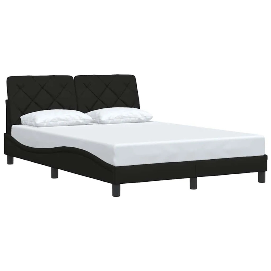 vidaXL Bettgestell ohne Matratze in Schwarz mit Stoffbezug, B/T: 140 x 190 cm - Bild 2
