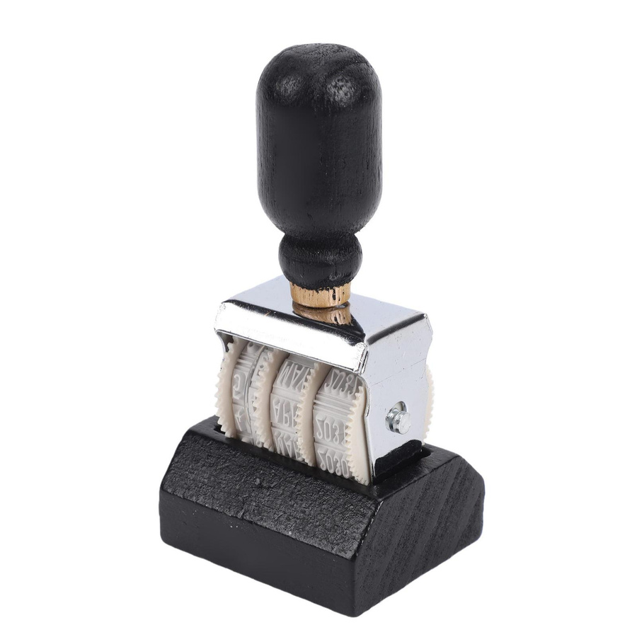 TOMTOP JMS Retro Datumstempel aus Buchenholz in Schwarz mit Aufbewahrungsbasis für DIY Basteln und Planer - Bild 2