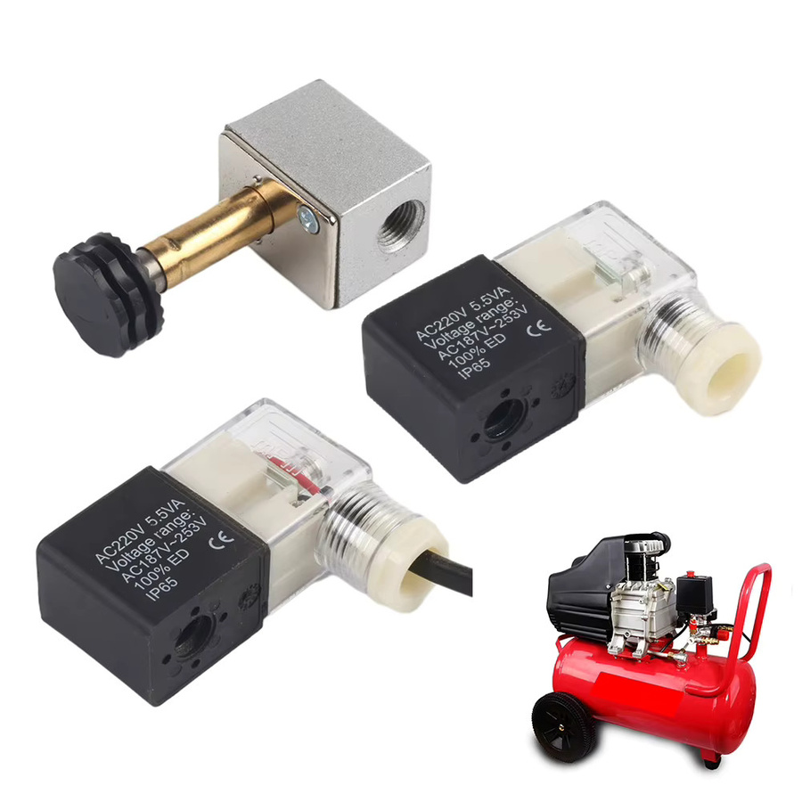 VIBRATITE Magnetventil für Luftpumpen und Luftkompressoren, 220 V, Ölfreie Spule mit Licht und Draht zur Stummschaltung und als Abluftventil - Bild 2