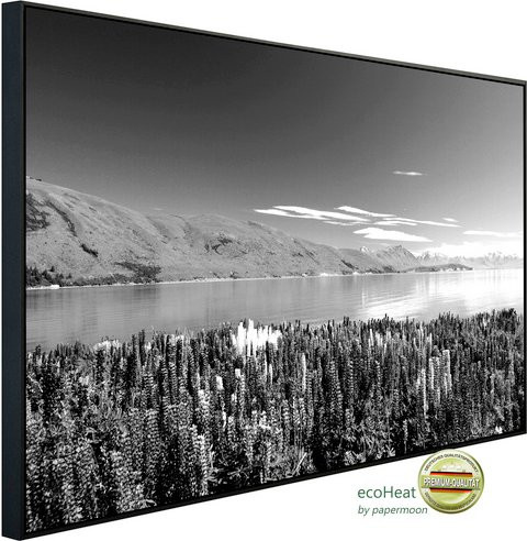 papermoon EcoHeat Infrarotheizung Landschaft Schwarz Weiss mit Matt-Effekt und App-Steuerung - Bild 1
