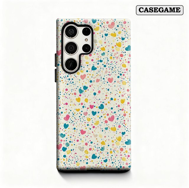 Bright Heart Sprinkles Handyhülle für Samsung Galaxy S25 Ultra, S24 und S23 Ultra Plus, stoßfest mit doppellagiger Rückseite, multicolour - Bild 1