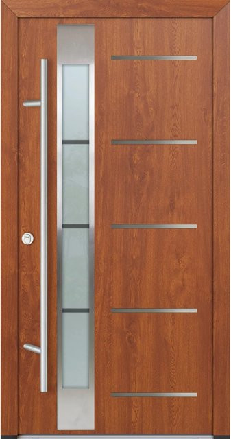 FM Türen AS68 Modell 45 Innentür Goldene Eiche Links mit Beschläge Set aus Stahl B: 100 cm, H: 210 cm - Bild 1