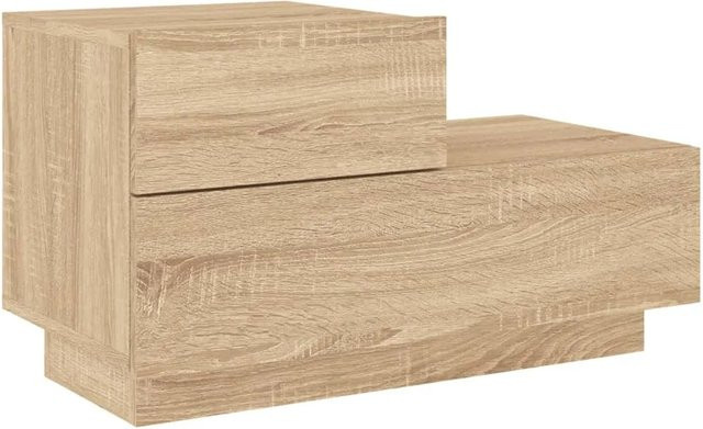 vidaXL Nachttisch mit integrierter LED-Beleuchtung in Sonoma-Eiche, B/T/H: 70 x 36 x 40,5 cm - Bild 1