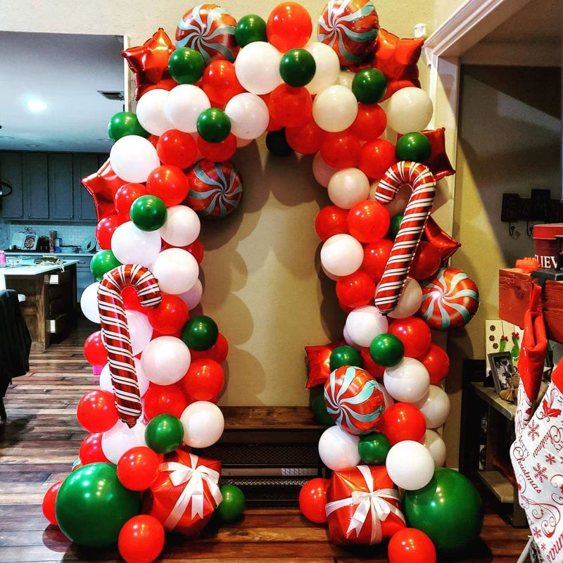 LQVYI Weihnachts Ballon Girlande Bogen Set in Grün und Rot aus Latex für deine Weihnachtsdekoration - Bild 2