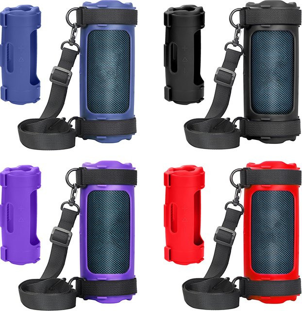 LAIMANEI Silikon-Schutzhülle für JBL Flip 7 mit Schultergurt in Lila - Bild 1