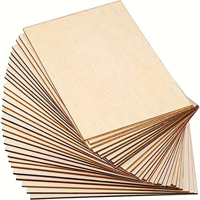 15 Stück unlackierte Holzplatten zum Basteln und für DIY-Projekte, Farbe: Beige, B/T/H: 15 x 10 x 1,5 cm - Bild 1