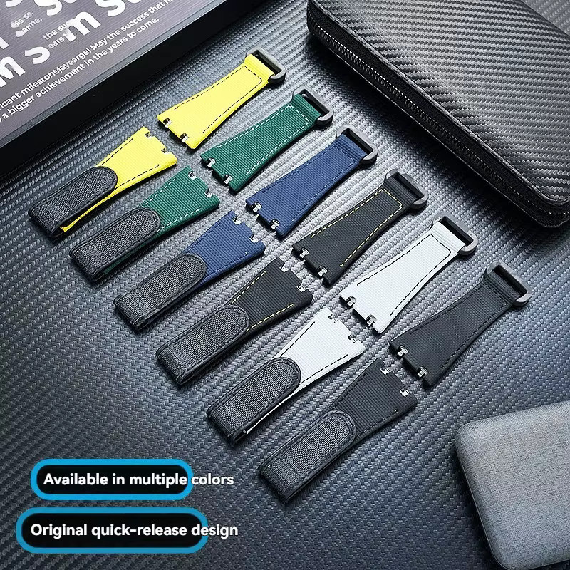 Nexuiz Uhrenarmband Klettverschluss, Fluorkautschuk, Schwarz, Herren - Bild 2