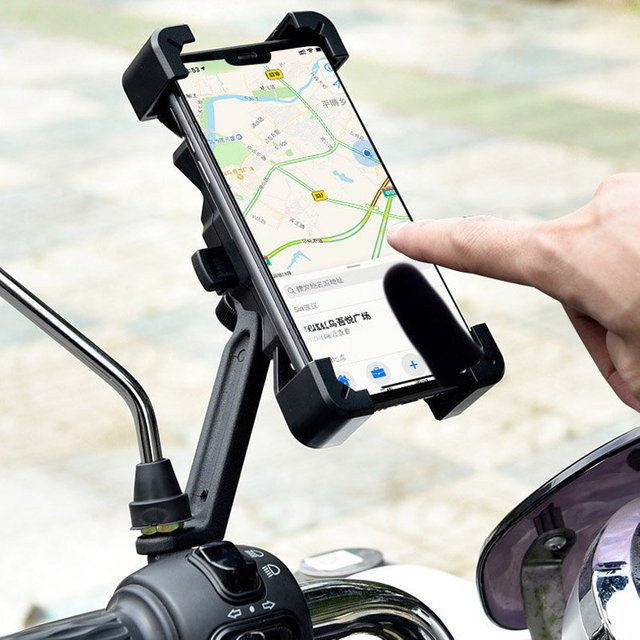 Elektrischer Handyständer für Fahrrad und Motorrad in Schwarz - Bild 1