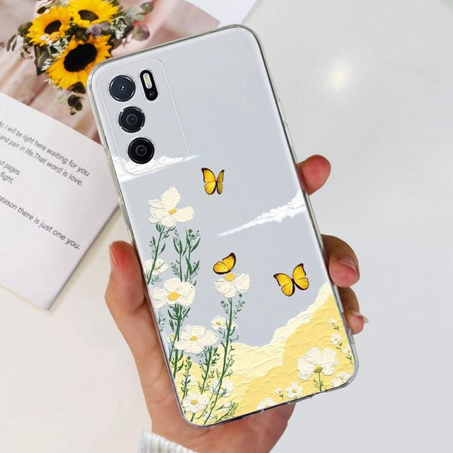 Stylische Handyhülle für Oppo A16 und Oppo A16s CPH2269 in Grau mit bemaltem Design - Bild 1