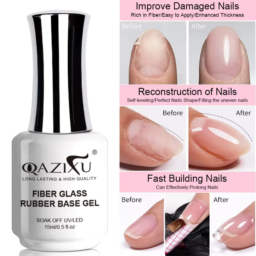 QAZIXU Gel Nagellack Basis, 15 ml, Glänzend - Bild 4