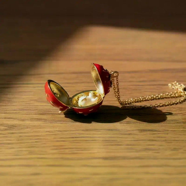 JETTING Halskette Hamster-Tier-Medaillon mit Emaille, Gold, Unisex - Bild 1