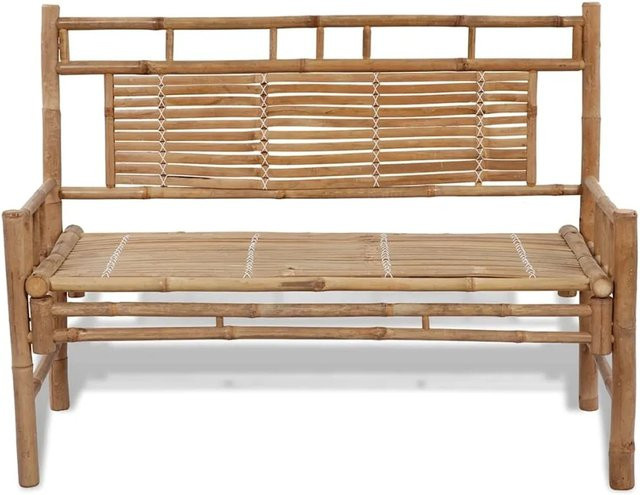 vidaXL Gartenbank aus Bambus in Braun, B/T/H: 120 x 55 x 90 cm - Bild 1