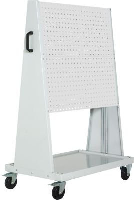 Bott mobiles Lochplatten-System Perfo Rack Plus in Lichtgrau, 4 Lochplatten, Bodenwanne und Schiebegriff, B/T/H: 100 x 65 x 160 cm - Bild 1