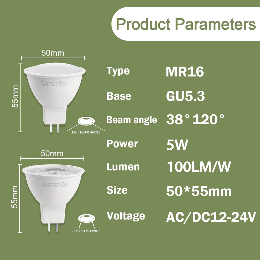 10er Pack MR16 LED-Strahler GU5.3 mit 5 W und CCT Farbtemperaturwahl, Weiß - Bild 2