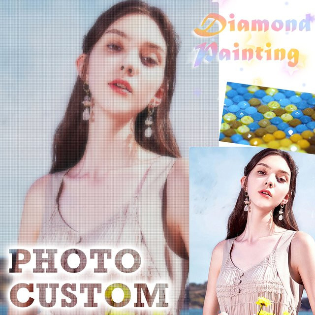 GATYZTORY DIY 5D Diamantmalerei mit individuellem Foto als runde Kristall-Stickerei in Multicolor - Bild 1