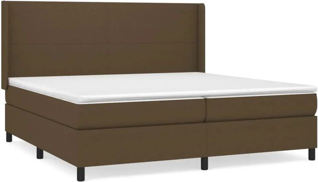 vidaXL Boxspringbett Hybrid mit Matratze und Kopfteil Dunkelbraun B/T/H: 203 x 203 x 118 cm - Bild 1