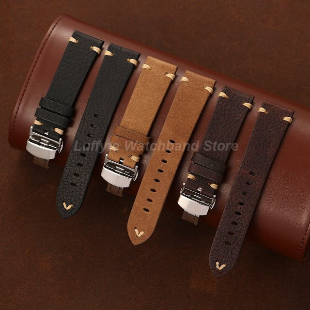 luffyte Uhrenarmband Kalbsleder, Edelstahl, Herren - Bild 1