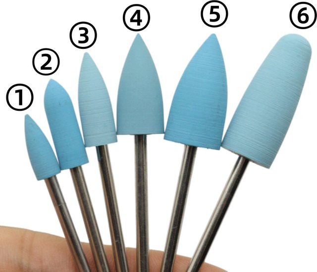 Easy Nail Nagelbohrer-Set, 6-teilig, Silikon-Nagelpolier-Bits, 2,35 mm Schaft - Bild 1