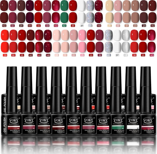 VOKY Gel-Nagellack-Set, 6er-Pack, glänzend, Damen - Bild 1