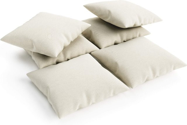 OUTFLEXX Kissen 6er Set aus Baumwolle, Farbe: beige, B/T/H: 45 x 45 x 45 cm - Bild 1