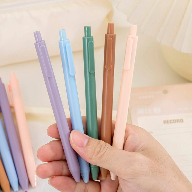 6er Set Macaron Gelstifte in verschiedenen Farben mit schwarzer Tinte für Schule und Büro - Bild 1