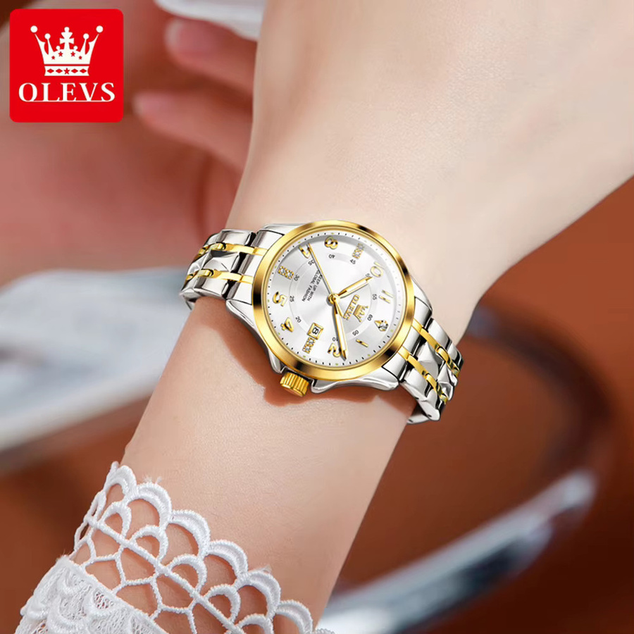 OLEVS Armbanduhr Quarz, Edelstahl, Gold, Damen - Bild 4