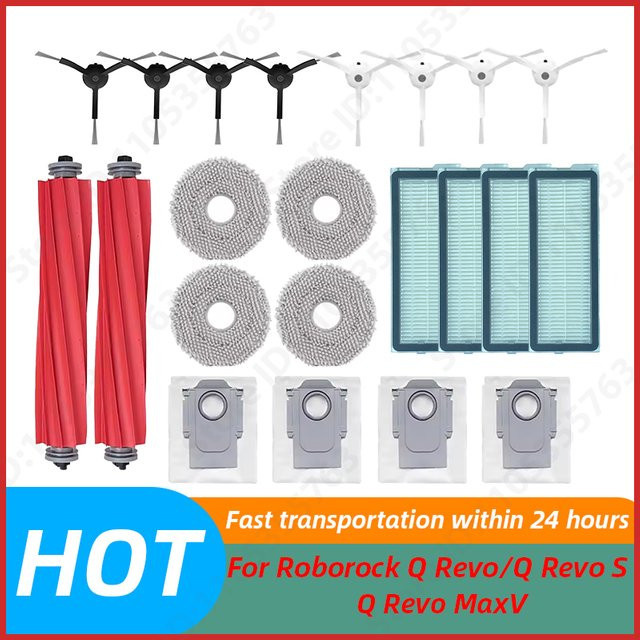 Roborock Zubehör-Set für Q Revo MaxV, Q S und Q Pro Roboterstaubsauger mit Staubbeuteln, Bürsten, Seitenfiltern und Hauptfiltern - Bild 1