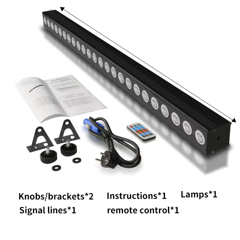 RGBW 4in1 LED Wall Wash Light Bar mit 24x12W für Bühne und Veranstaltungen in Schwarz - Bild 4