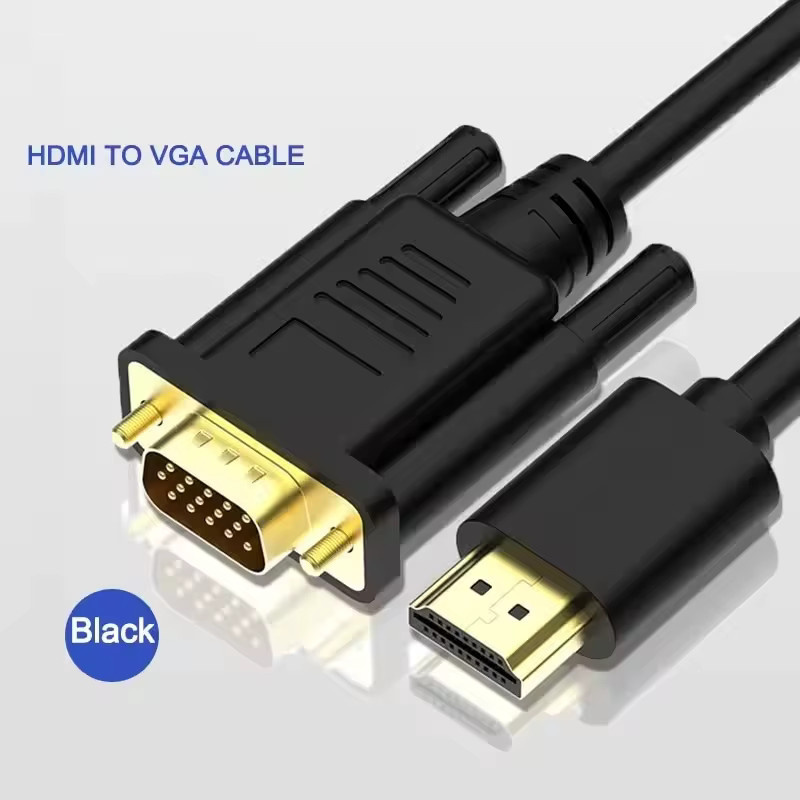 OUIO HDMI auf VGA Adapterkabel Digital zu Analog in Schwarz für PC und Laptop mit 1080P Auflösung, Länge: 1,8 m - Bild 5
