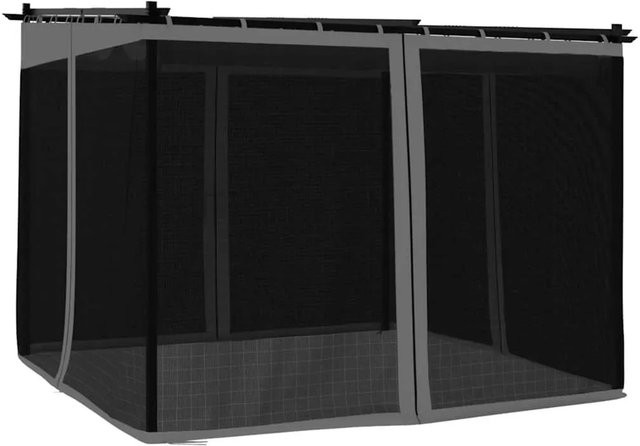 Furnicato Pavillon mit Netzwänden in Anthrazit aus Stahl und Polyester, B x T x H: 300 x 300 x 230 cm - Bild 1