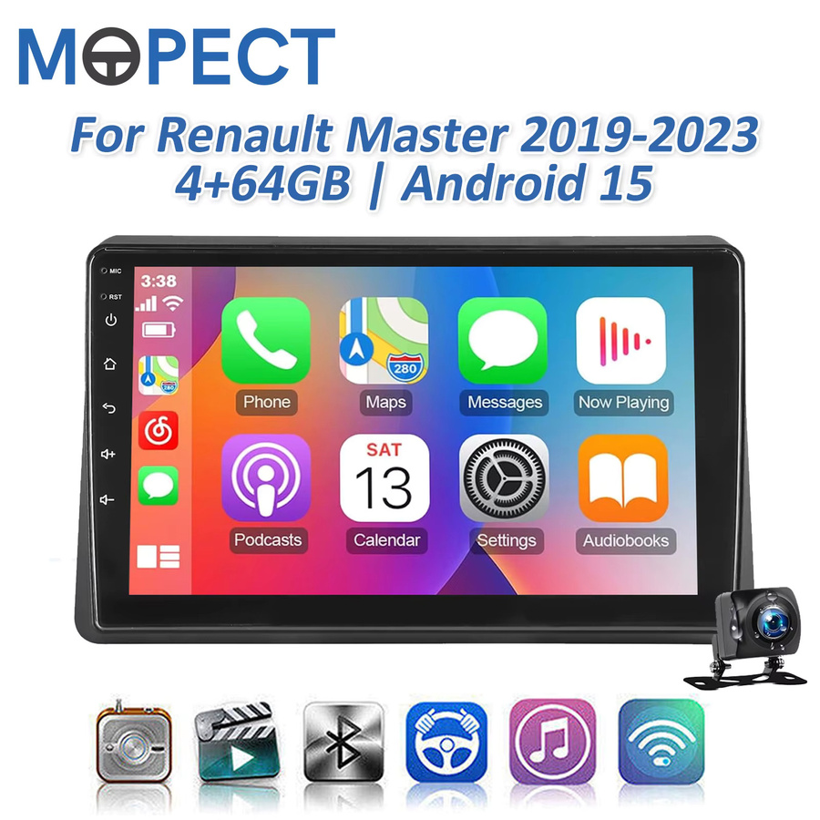 MOPECT Android 15 Autoradio mit Navigation, CarPlay und Videoplayer für Renault Master 2019 bis 2022, Schwarz - Bild 7