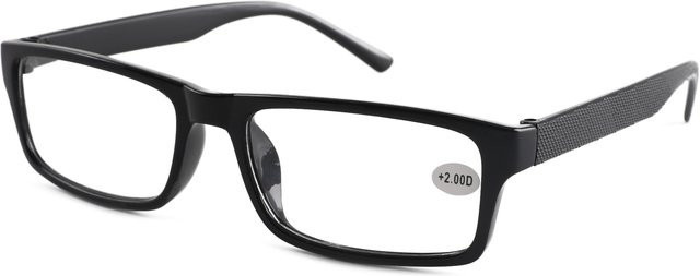 Lesebrille Unisex, Vollrand, rechteckig, Kunststoff, schwarz, Krokodil - Bild 1