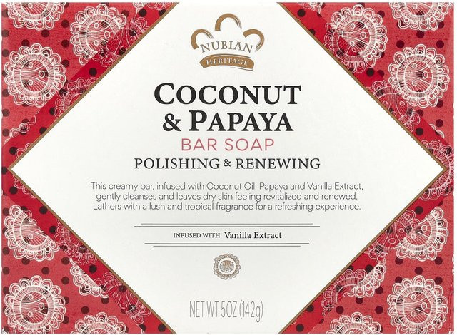 Nubian Heritage Seifenstück Kokosnuss & Papaya, 142 g - Bild 1