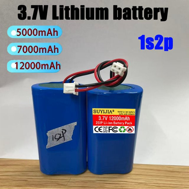 SUYIJIA Li-Ionen-Akku 1S2P 18650, 3,7 V, 12000 mAh, Blau, mit integriertem BMS für RC-Hubschrauber und Elektrowerkzeuge - Bild 1