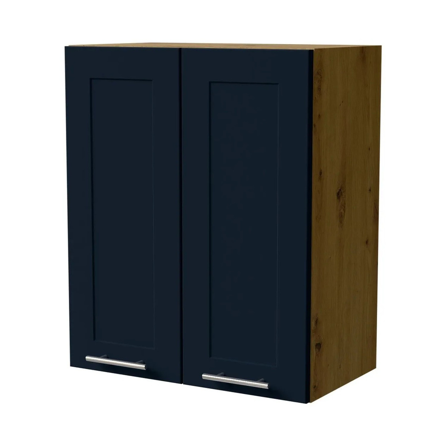 Feldmann-Wohnen Hängeschrank Oslo W3 Küchenschrank Eiche Artisan und Indigo Matt B: 60 cm, T: 32,5 cm, H: 72 cm - Bild 2