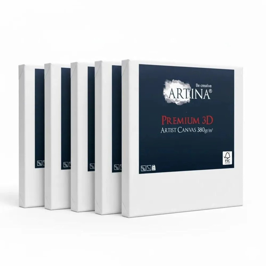 Artina Premium 3D Keilrahmen Set aus Holz und Baumwolle in Weiß, 5-teilig, B/H: 90 x 90 cm - Bild 2