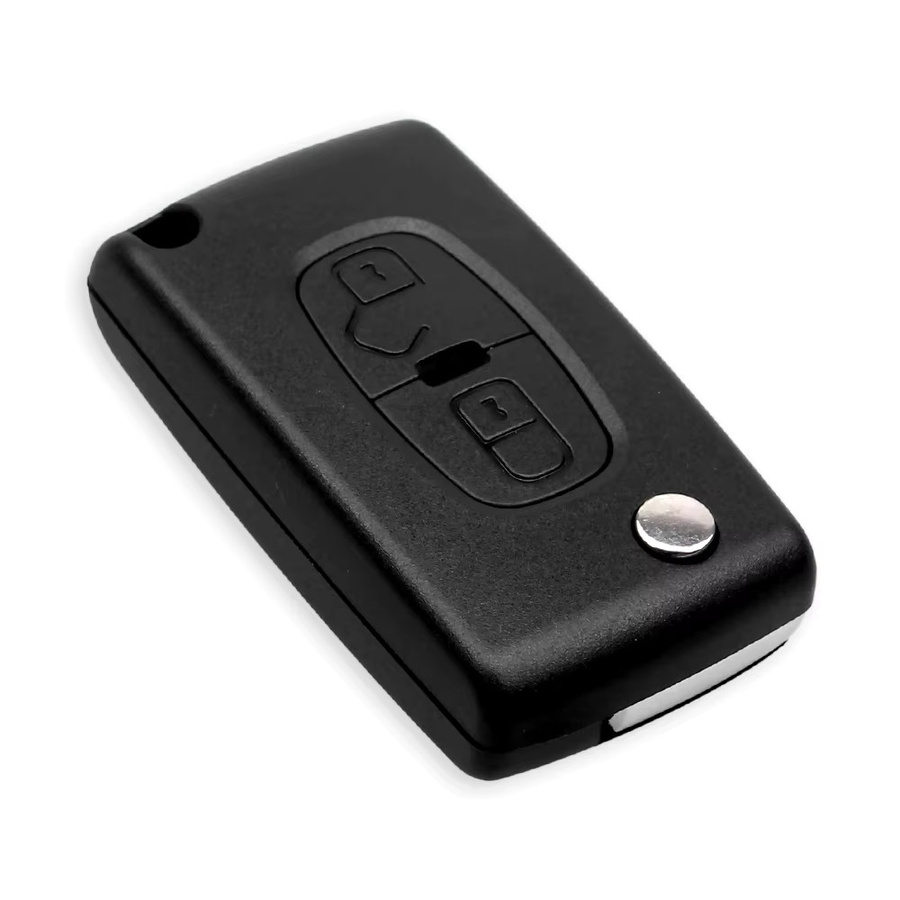 KEYYOU Autoschlüssel Hülle mit 2 Tasten für Peugeot 4007 ET 4008 und Citroen C-Crosser C4 Aircross, Schwarz, inklusive MIT-11R Klinge CE1731 - Bild 2